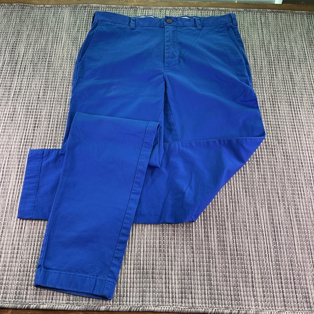 Brooks Brothers Red Fleece Mens Blue Chino Pants W34 L32 Stretch Cotton Twill